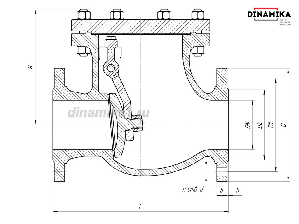 Обратный клапан 19нж53нж Ду200 фланцевый