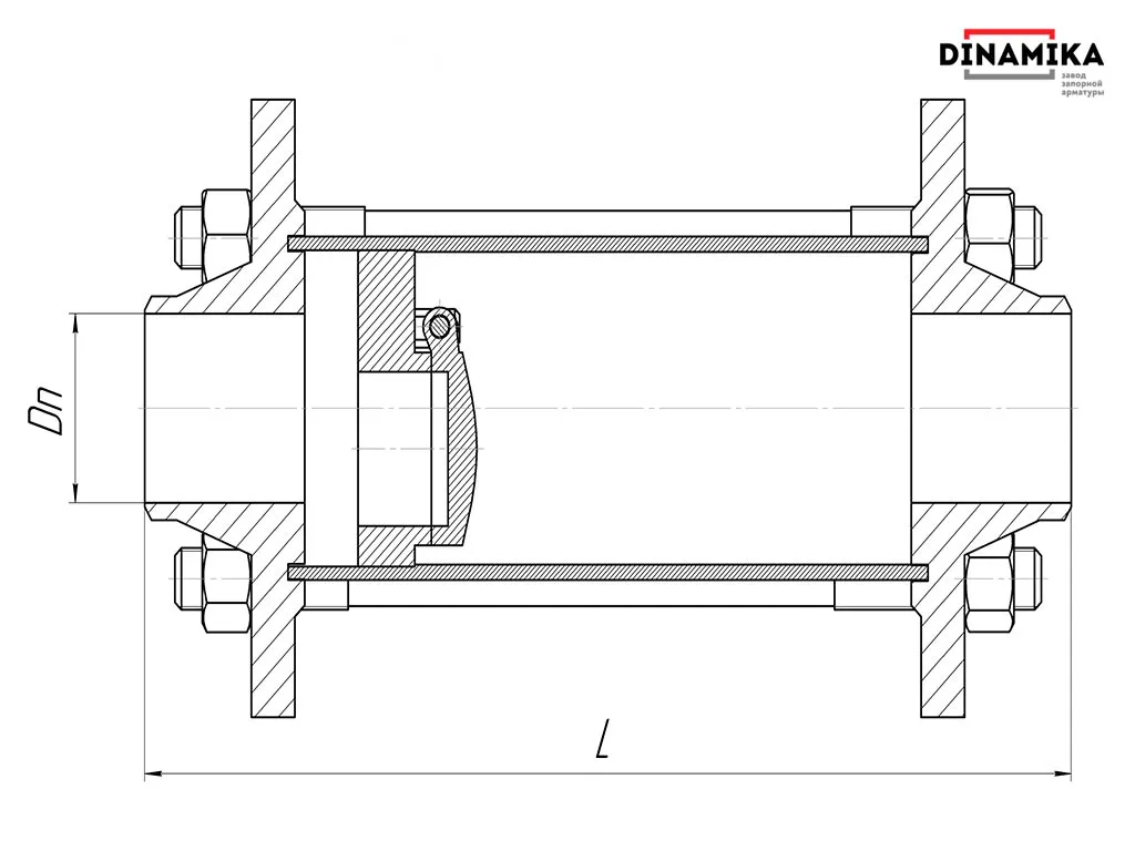 Обратный клапан 19с38нж Ду80 межфланцевый